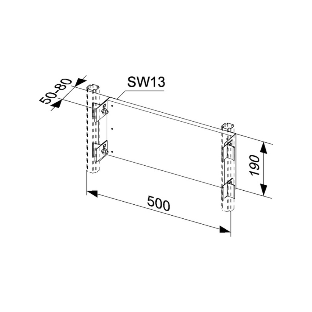 Монтажная пластина Tece TECEprofil для монтажа скрытых и внешних фитингов 9150000 2 Монтажная пластина Tece TECEprofil для монтажа скрытых и внешних фитингов 9150000 — изображение 2