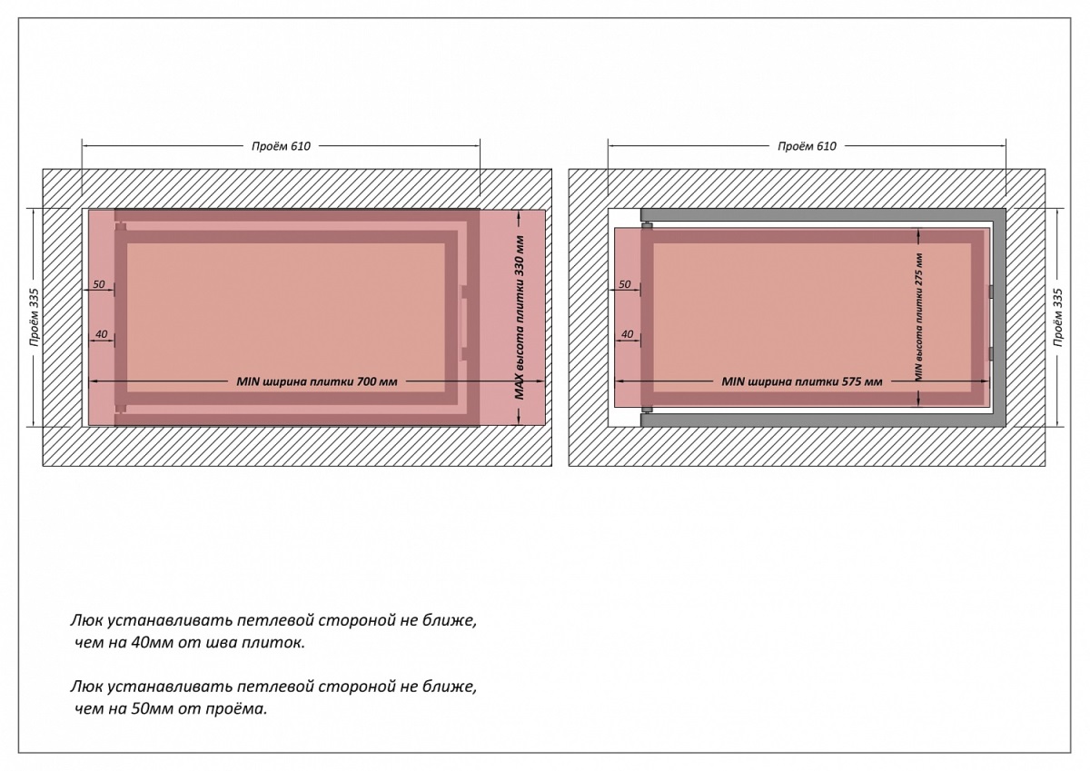 Люк одностворчатый Shagma 60х30 ревизионный под плитку ЛС600x300Г 7 Люк одностворчатый Shagma 60х30 ревизионный под плитку ЛС600x300Г — изображение 7